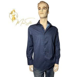 Murano Blue Casual Button Down Shirt Relaxed Fit